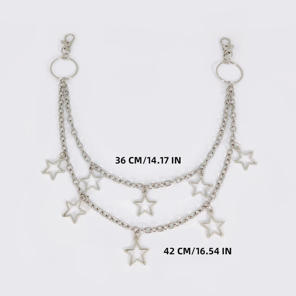 Star Double Layer Waist Chain Mens Decorative Pant Chain Jeans Trouser Chains Hip Hop Rock Chain Punk Retro Belt Chain