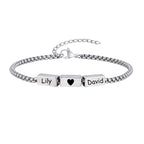 Customized Name ID Bracelets for Men Boys,Never Fade Stainless Steel Chain Wristband,Anniversary Valentine's Day Birthday Gifts