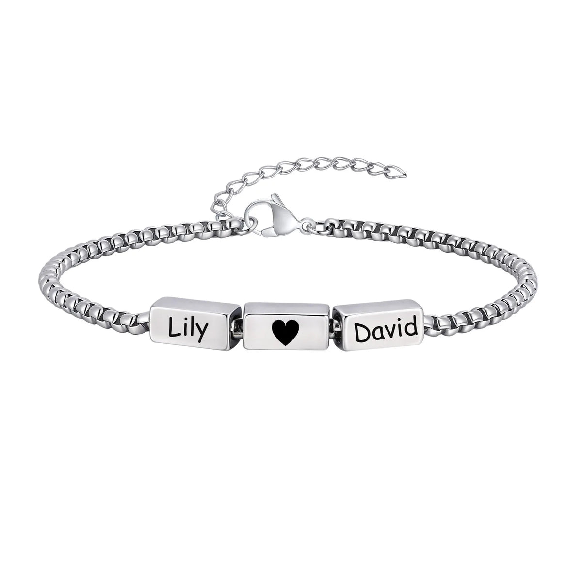 Customized Name ID Bracelets for Men Boys,Never Fade Stainless Steel Chain Wristband,Anniversary Valentine's Day Birthday Gifts