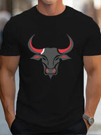PENDRA Bull Print Tees Urban Short-Sleeve Travel T-Shirt