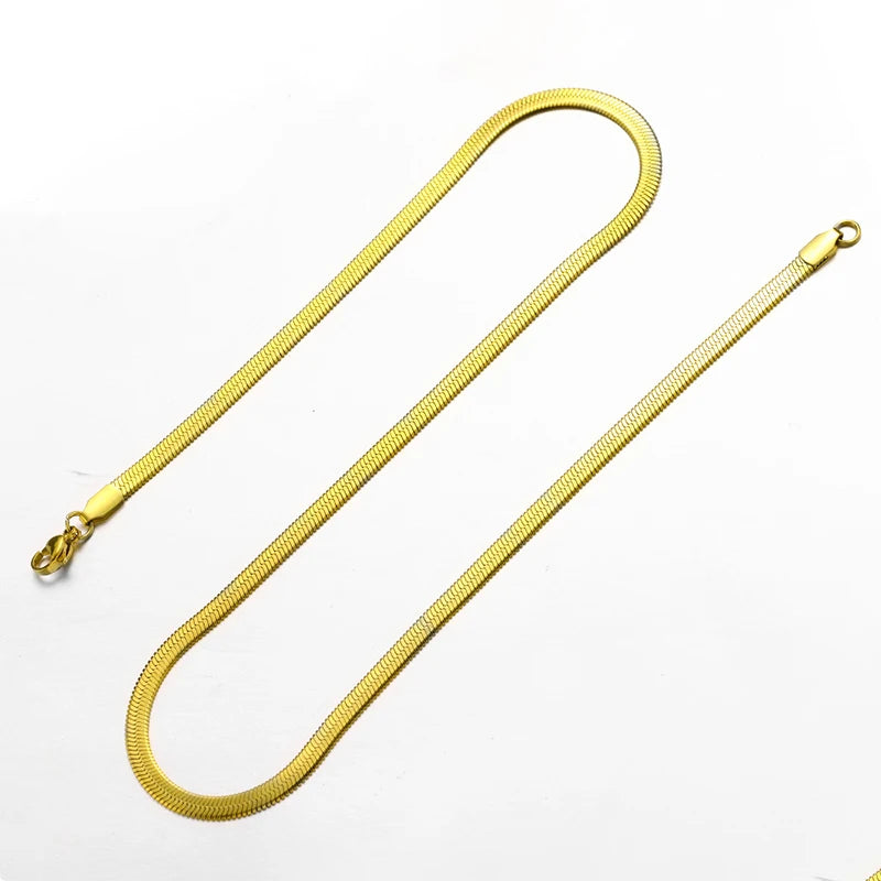 PENDRA Serpentchain Gold-Color Stainless Steel Snake Chain Necklace