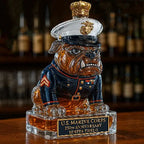 Patriotic U.S. Marine Corps Bulldog Decanter, Ideal 250th Anniversary Gift for Veterans