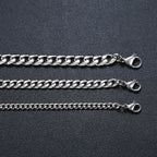 Cuban Link Chain Necklace for Men Women,3 to 7mm Stainless Steel Choker,Basic Jewelry Gift