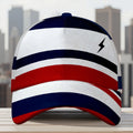 1pc Featuring an Strike Abstract Stripes Design, This Adjustable Snapback Cap Is Ideal for Street And Outdoor Activities.