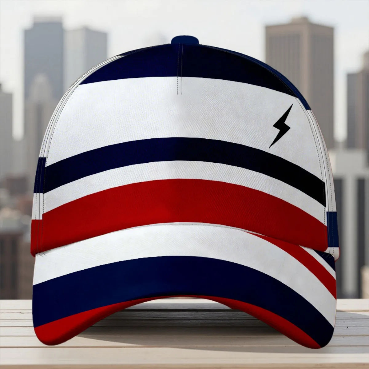 1pc Featuring an Strike Abstract Stripes Design, This Adjustable Snapback Cap Is Ideal for Street And Outdoor Activities.