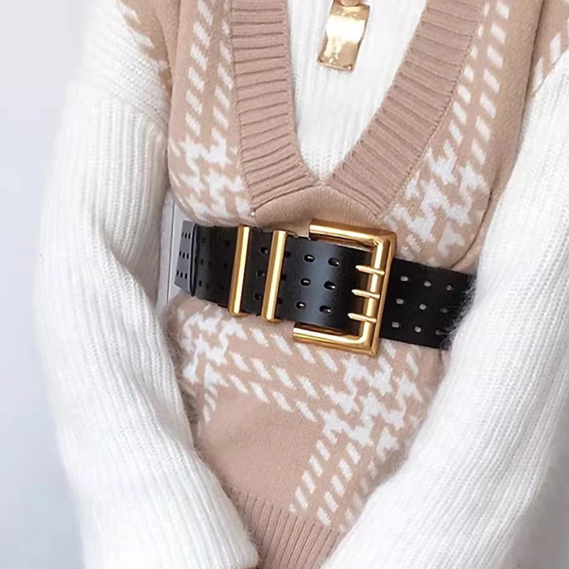 High-end luxury brands elegant Women's leather belt female Wide belt for Women gothic corset cummerbund Punk Cowboy Y2K belts