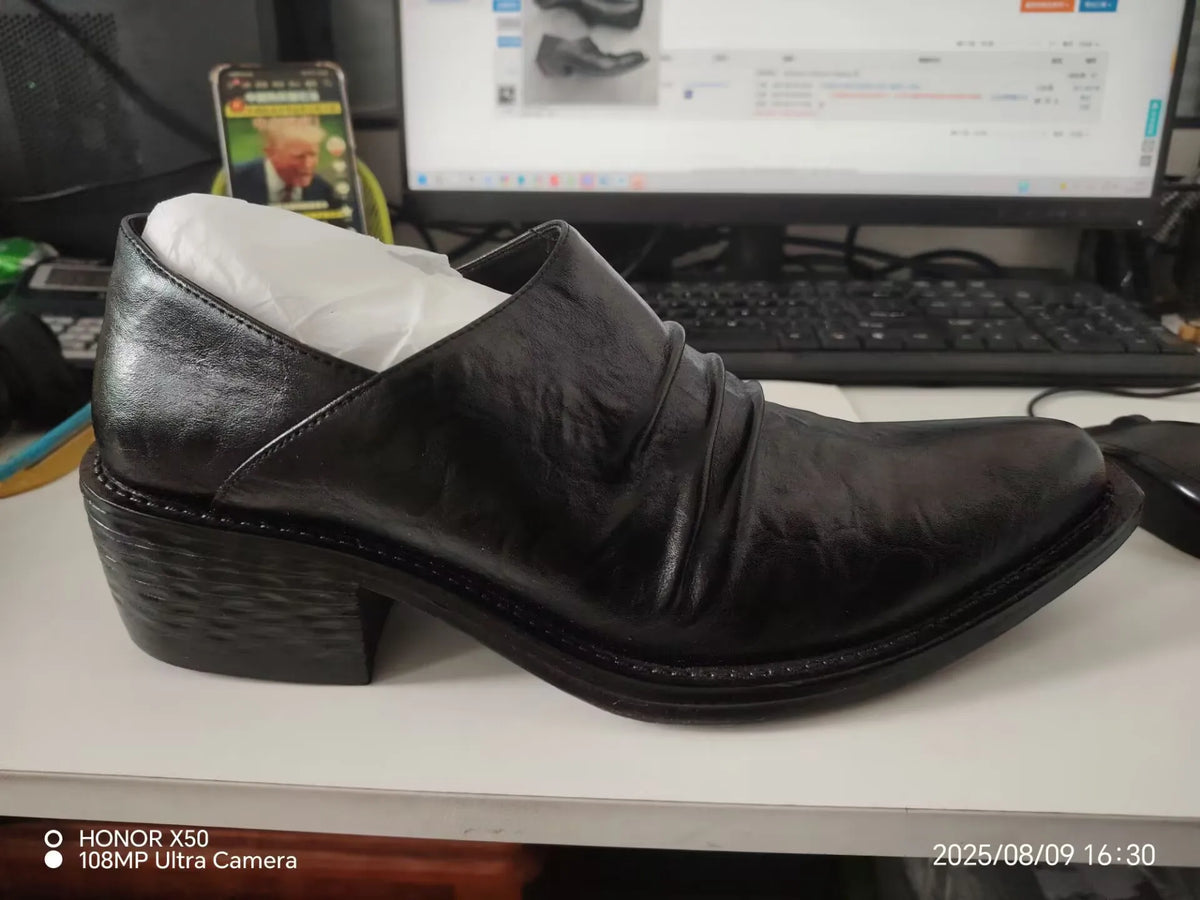PENDRA Leather Platform Upturned Shoes