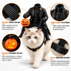 Funny Halloween Cat Dog Costume Headless Horseman Rider Pet Outfit for Small Dogs Cats Pumpkin Party Cosplay