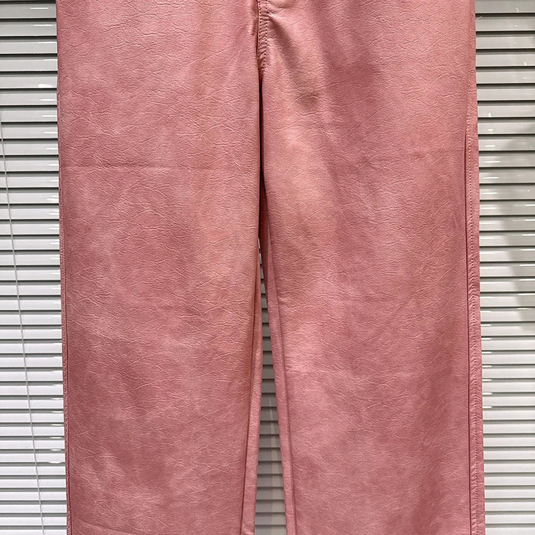 PENDRA Wide Leg Straight PU Pants