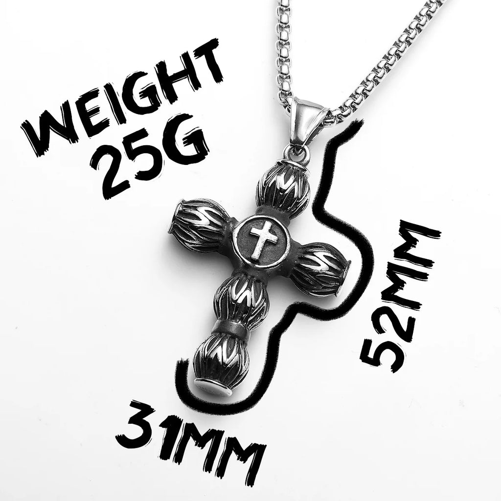 Circular Cross Men Necklaces Stainless Steel Retro Pendant Chain Women Fashion Jewelry Punk New In Accessories Gifts Wholesale