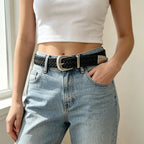 PENDRA Rheaelle Metal Black Metal Buckle Punk Belt