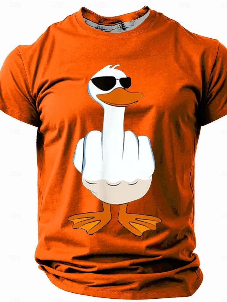 PENDRA Duck Print Loose Comfortable Short Sleeve T-Shirt