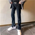 Autumn and winter 2026 high street washed slim-fit foot zipper leg split fork solid mopping menswear clothing jeans luxury men