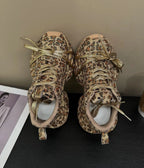 PENDRA Leopard Gold Diamond Shoes