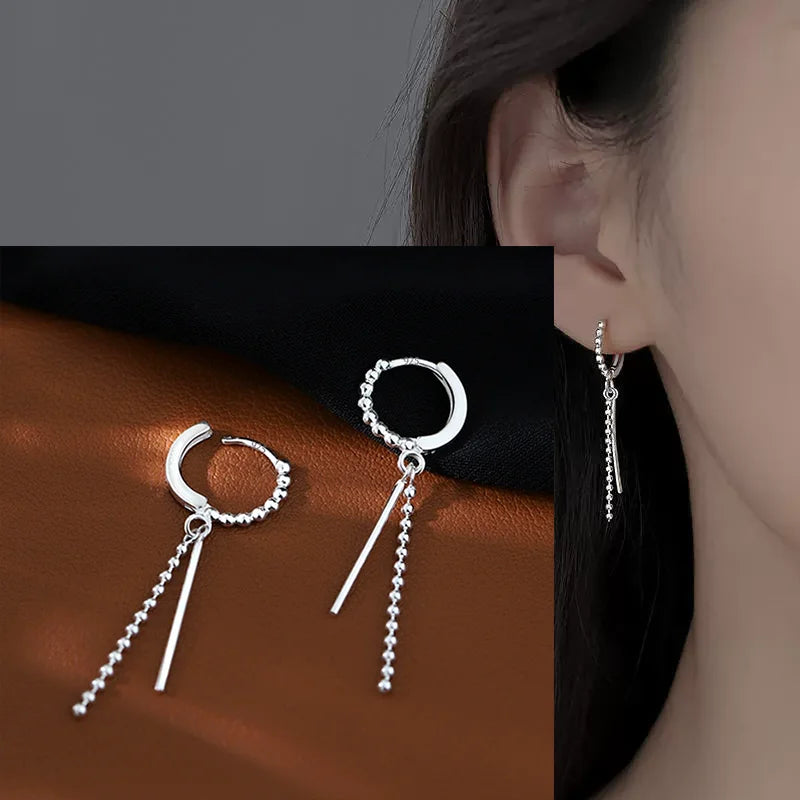 VENTFILLE Vintage Punk 925 Stamp Earrings for Women Girl Creative Twist Winding Geometric Handmade Party Silver Color Jewelry