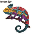 PENDRA Emerald Gecko Rhinestone Animal Brooch
