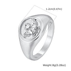 Cupid Signet Ring for Men,Gold Plated Stainless Steel Finger Ring Statement Ring,Punk Vintage Jewlery Gift