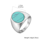 PENDRA Turquoise Dad Steel Ring