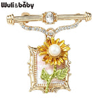 PENDRA Pearlfleur Natural Pearl Oil-Painting Flower Brooch