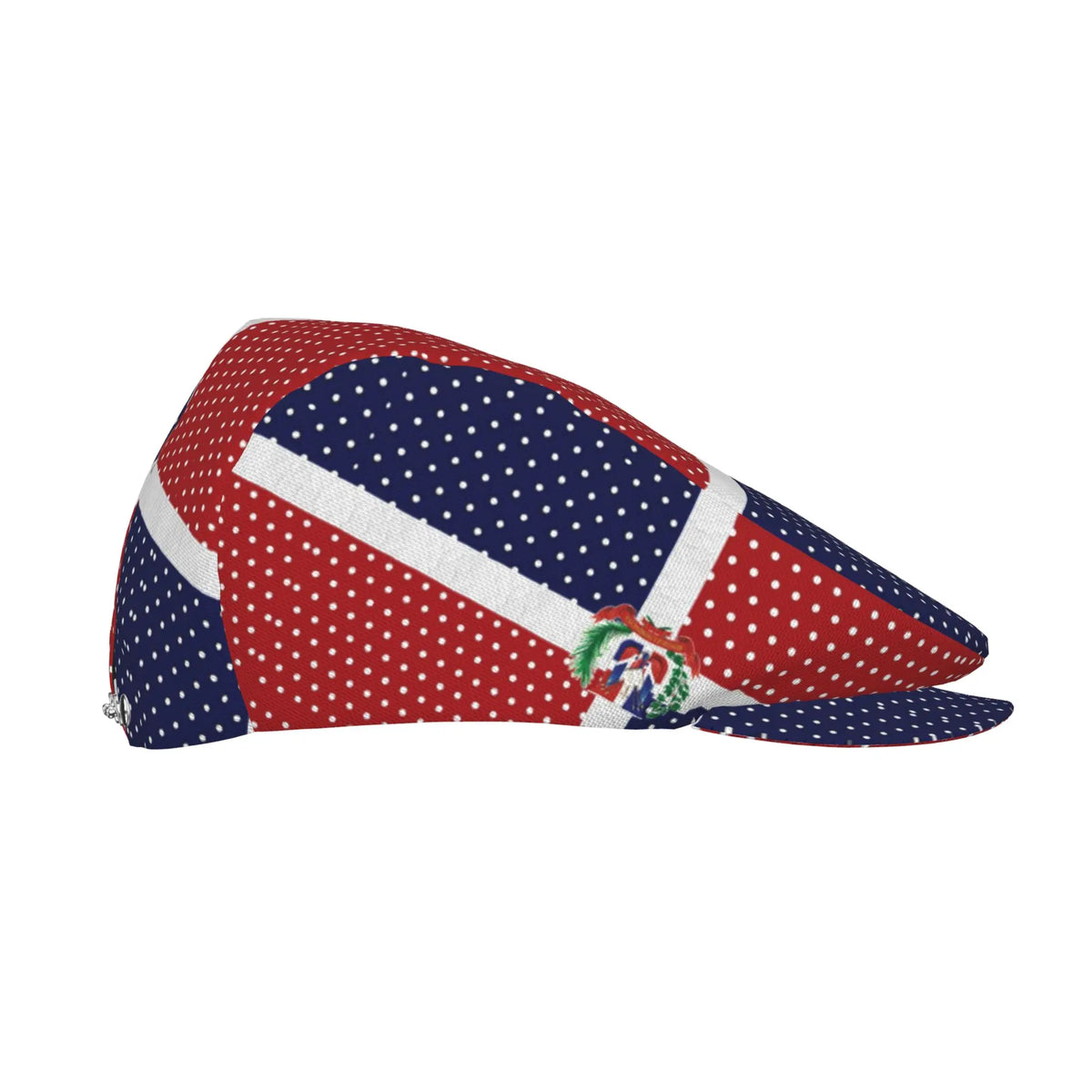 Flat-Top Hats Featuring a Polka Dot Design of The Dominican Flag, Suitable for Both Men And Women, Including Newsboy Caps