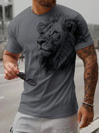 PENDRA Short-Sleeve Lion Print T-Shirt