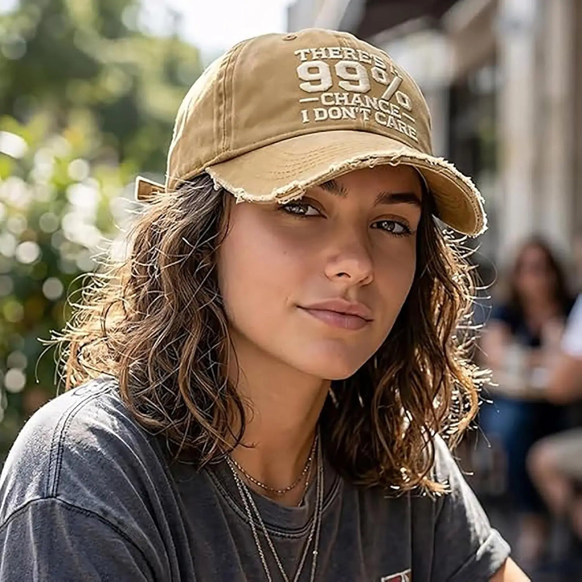 There’s A 99% Chance I Don’t Care Embroidered Dad Hat, Adjustable Distressed Embroidered I Don’t Care Cap Baseball Caps