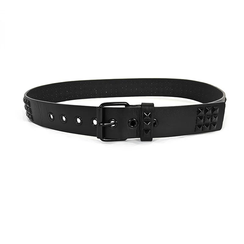 PENDRA Noraellea Rhinestone Black Pin Buckle Rivet Studded Belt