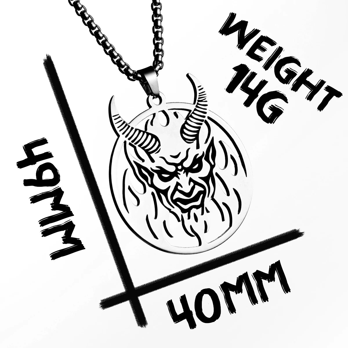 Hell Demon Satan Hollow Men Necklaces Stainless Steel Pendant Sweater Chain Women Punk Jewelry Accessories Halloween Gifts