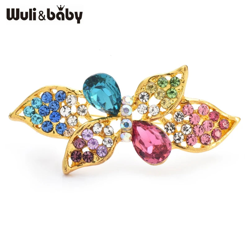 PENDRA Prismia Multicolor Rhinestone Flower Brooch