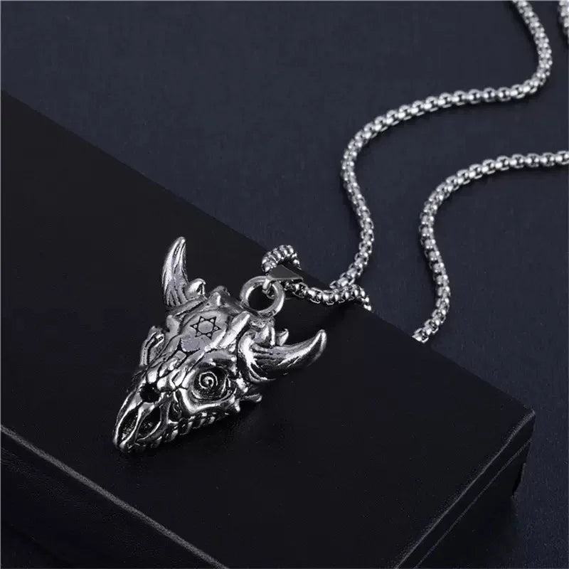 PENDRA Dragonskull Vintage Flying Dragon Skull Pendant