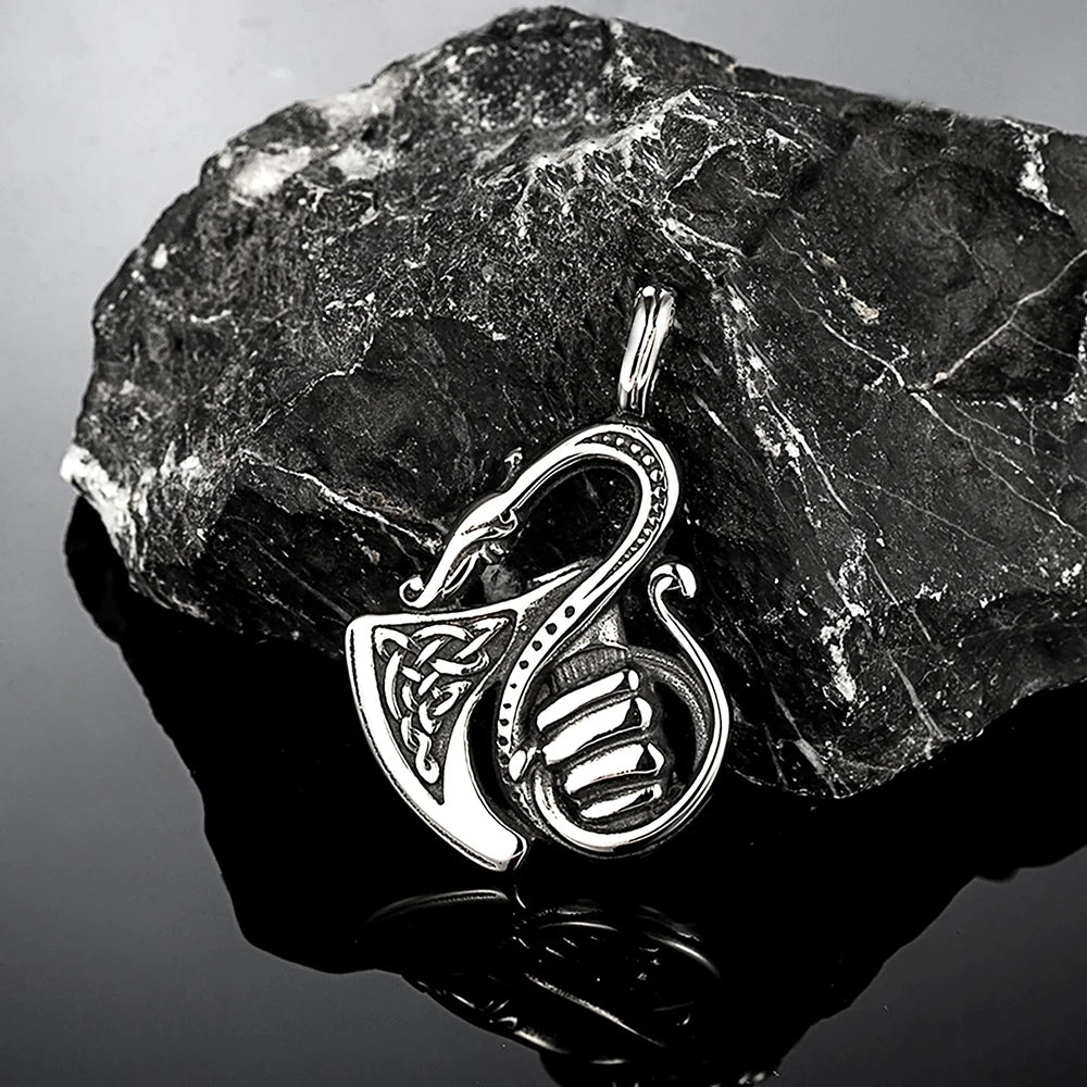 PENDRA Celtic Knot Rune Dragon Necklace