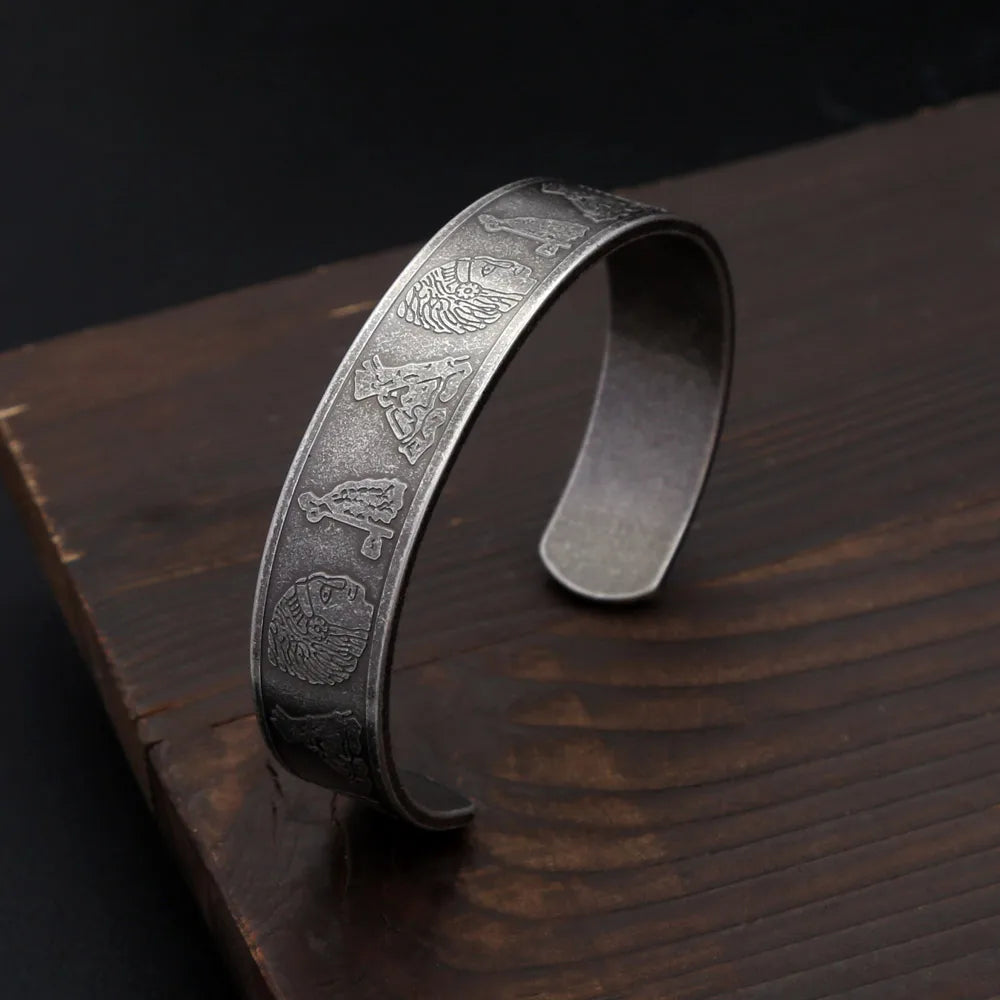PENDRA Pharaohcuff Egyptian Pharaoh Pattern Bracelet