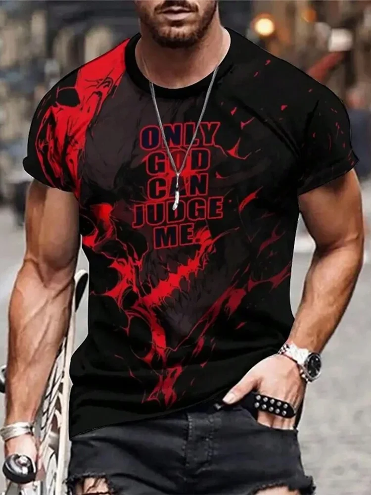 Summer Daily Casual Men's T-shirt Outdoor Street Short Sleeve Personalized Mexican Rooster Battle Print Men's Crewneck T-shirt