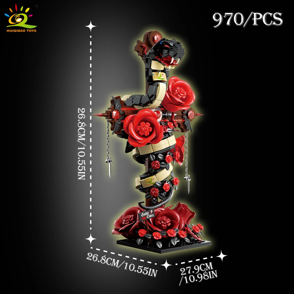 PENDRA Snake Rose Floral Building Set
