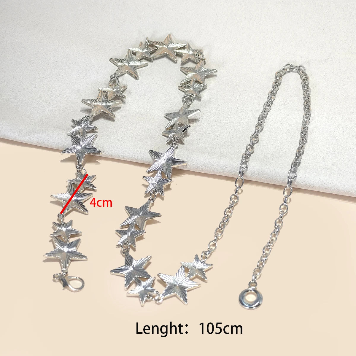 PENDRA Seraina Metal Silver Boho Waist Chain Belt