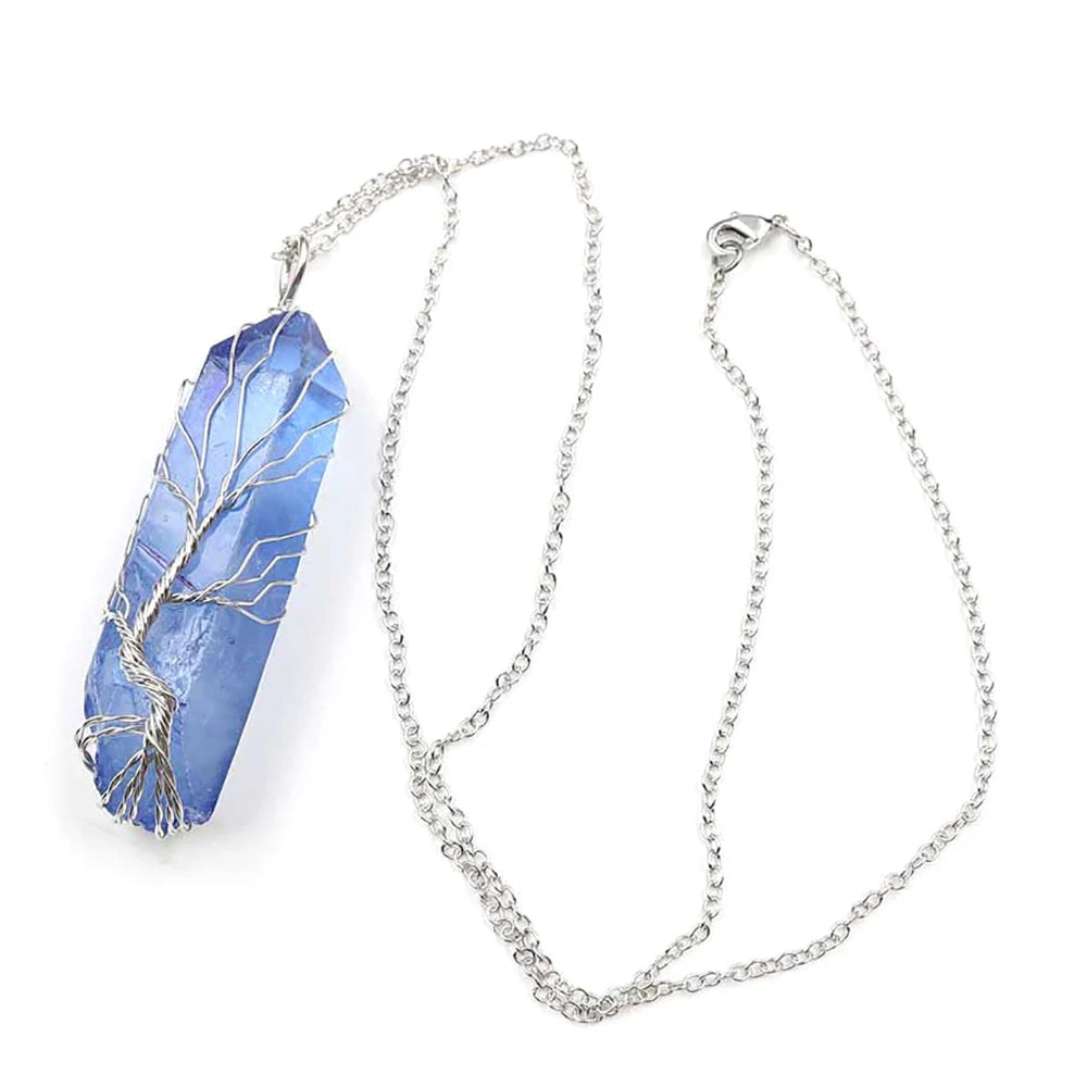PENDRA Tree Life Crystal Chain Necklace