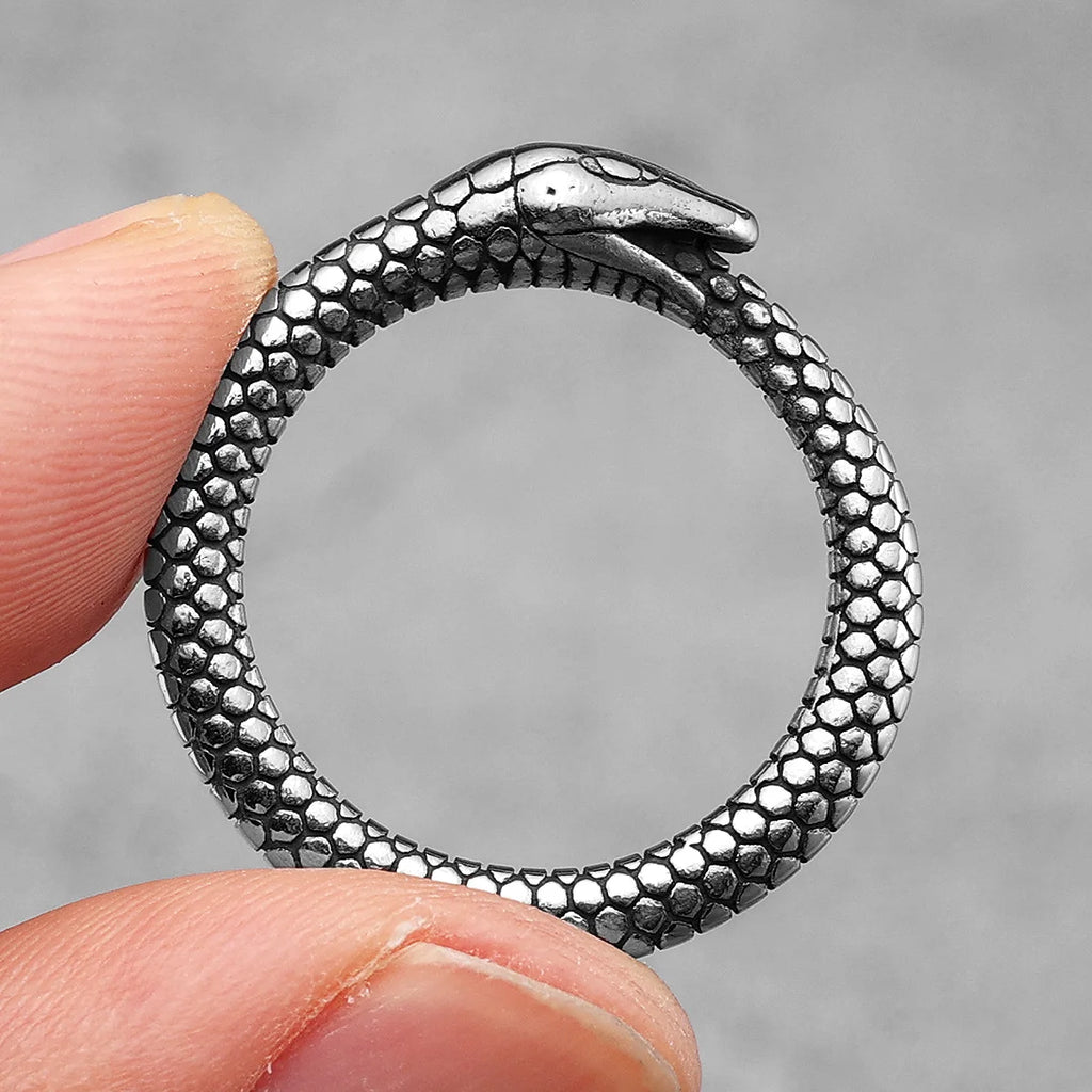 PENDRA Snake Animal Ouroboros Steel Ring