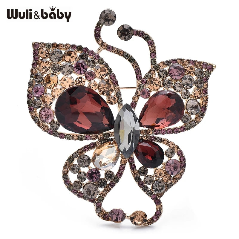 PENDRA Butterfly Full-Rhinestone Swallowtail Butterfly Brooch