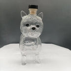 JJWest Highland Terrier Shaped Whiskey Decanter, Clear Glass Liquor Bottle for Bourbon/Brandy, Unique Bar Decor & Dog Lover Gift