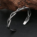 PENDRA Twistweave Stainless Steel Open Cuff Bracelet