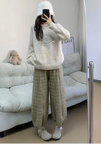 PENDRA Diamond Grid Cotton Pants