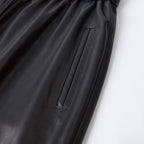 PENDRA High-Waist Drawstring Leather Pants