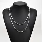 4mm Mobius Chain Necklaces for Men Boys,Thin Stainless Steel Geometric Twisted Links Choker Collar,