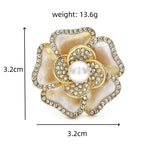 PENDRA Peonia Pearl Enamel Peony Brooch
