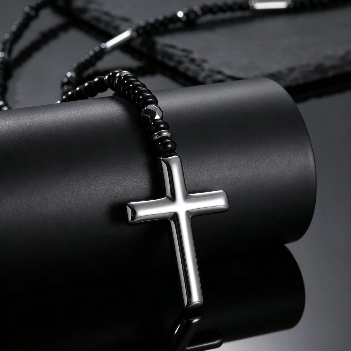 PENDRA Cross Beaded Rosary Rosary Necklace