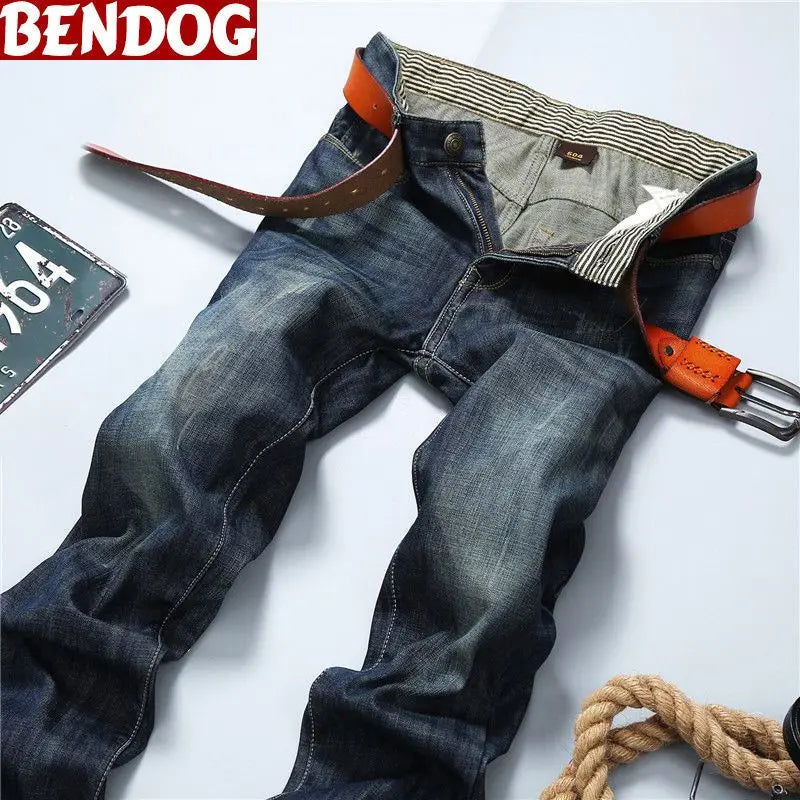 PENDRA Denim Straight Dark Pants