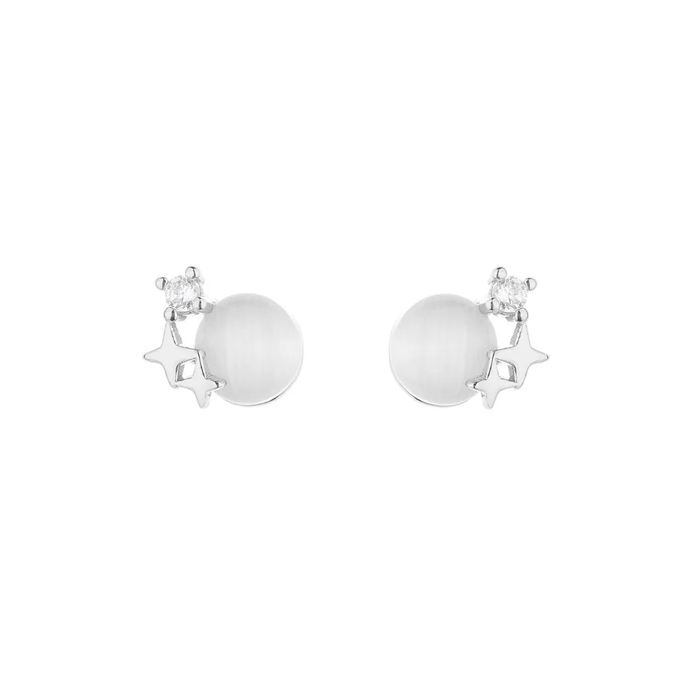 PENDRA Silver Stamp Star Earrings