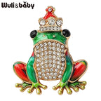 PENDRA Crowned Frog Rhinestone Brooch