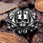 PENDRA Domineering Petal Skull Steel Ring