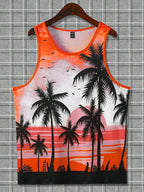 PENDRA Sleeveless Hawaiian Crew Neck Tank Beach Tank Top